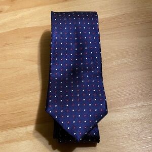 Tommy Hilfiger Navy Tie with Red and White Dots